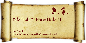 Máté Hannibál névjegykártya
